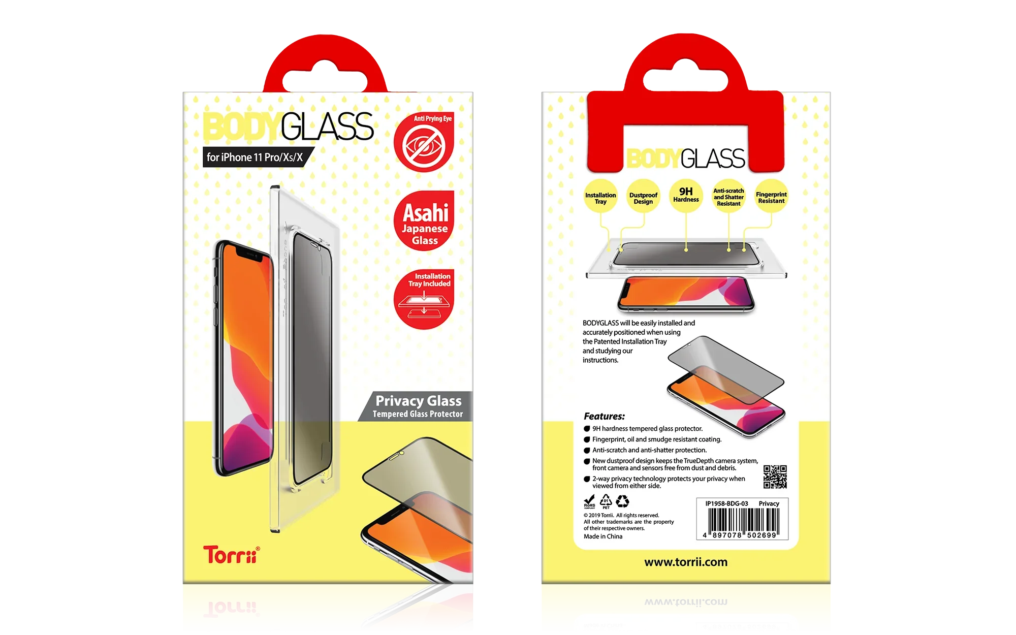 Torrii Bodyglass For iPhone 11 Pro - Privacy - Tashqila Torrii Bodyglass For iPhone 11 Pro - Privacy - Tashqila